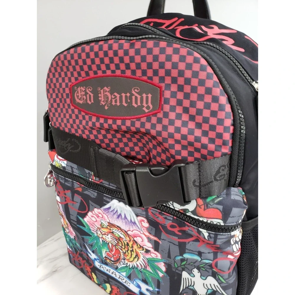 NEW Ed Hardy Screaming Tiger Backpack y2k tattoo flash art school‎ travel